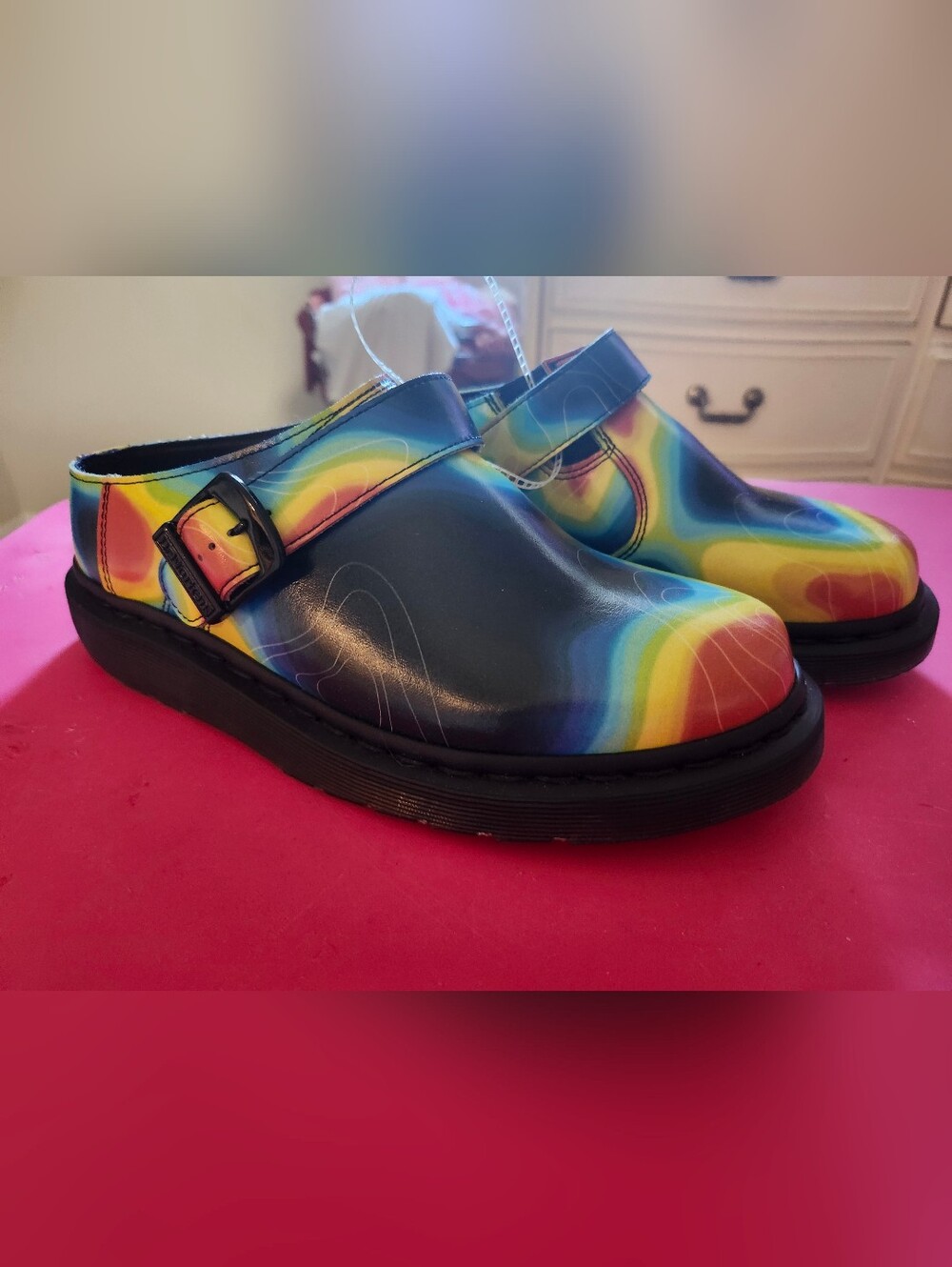 Dr. Martens Multicolor Clogs Thermal Map Leather Print Isham Nappa